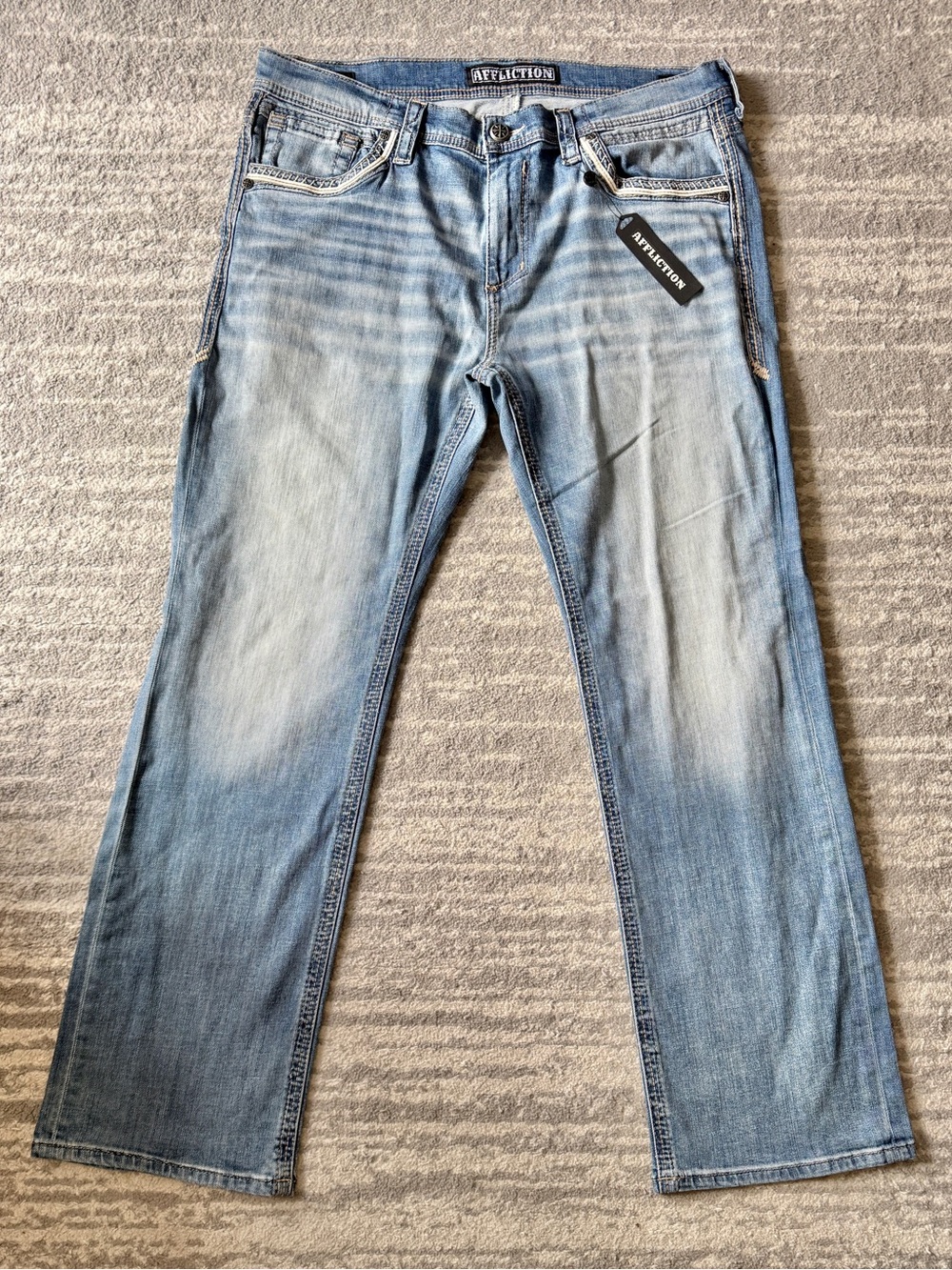 Affliction Blake Section Light Blue Washed Jeans